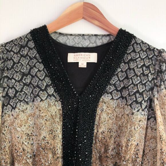 Badgley Mischka American Glamour beaded collar size medium top vintage - Picture 3 of 8